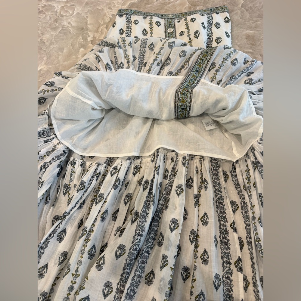 Veronica Beard Sundance Tiered Printed Ramie Maxi Skirt – Size 4 – Boho Floral - Picture 14 of 14